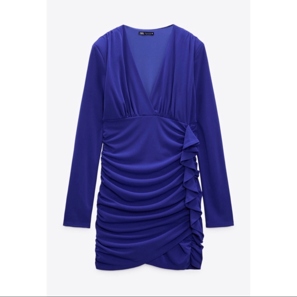 Zara ruffled draped dress